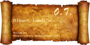 Olbort Tamás névjegykártya